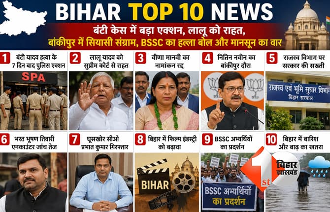 Bihar Top News: बंटी हत्याकांड से लेकर बांकीपुर उपचुनाव तक, पढ़ें दिनभर की 10 बड़ी खबरें