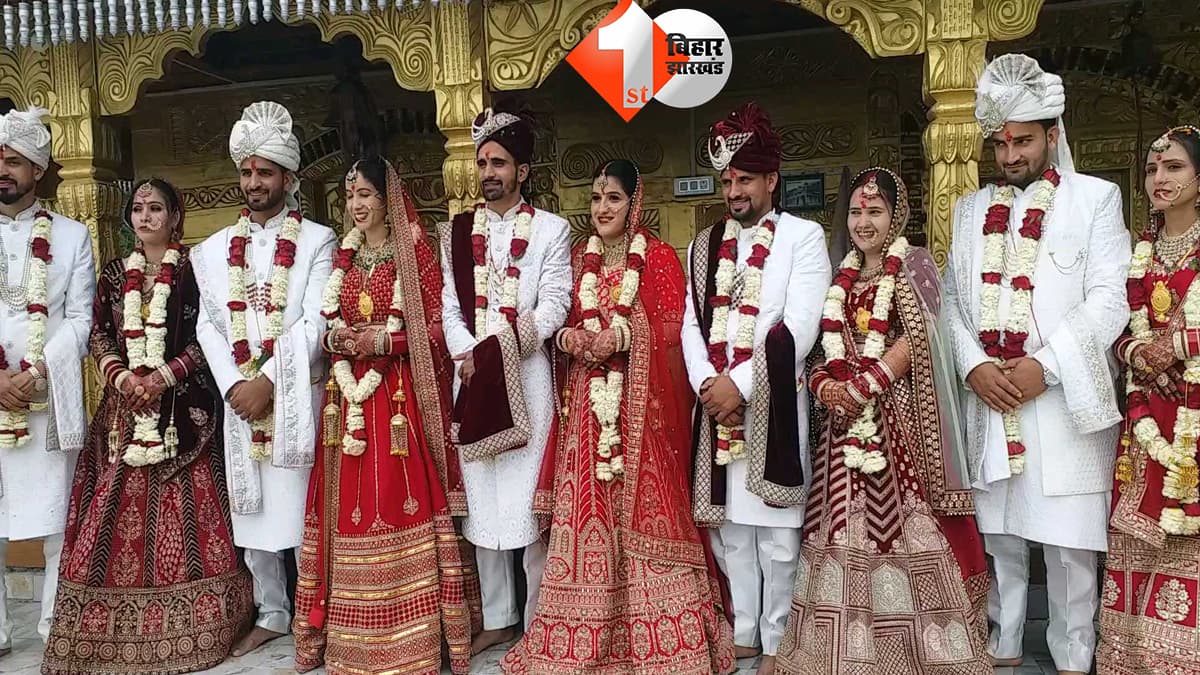 एक ही मंडप में 5 भाइयों की शादी: बहन की भी विदाई, बारात लेकर दूल्हों के घर पहुंचीं दुल्हनें