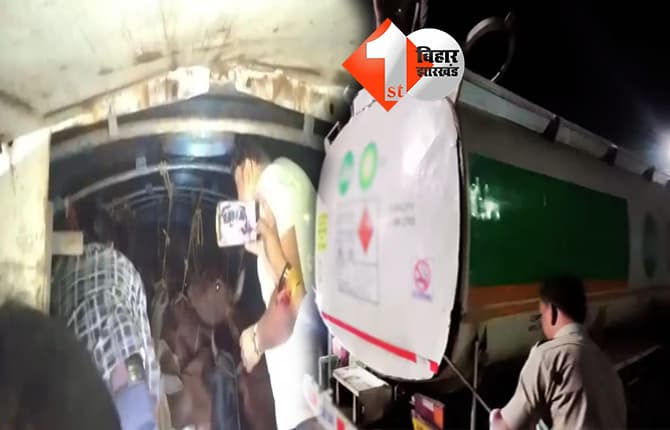 ऑयल टैंकर से पेट्रोल की जगह निकले 30 से ज्यादा मवेशी, अंदर का नजारा देख पुलिस भी हैरान