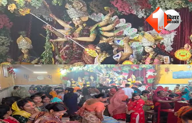 मधेपुरा में महानवमी पर उमड़ी श्रद्धालुओं की भीड़, खोइछा भरने के लिए मंदिरों में लगी लंबी कतारें