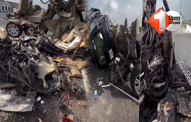 सांड से टकराई Land Rover Discovery, 2 लोगों की दर्दनाक मौत, डेढ़ करोड़ की कार के उड़े परखच्चे