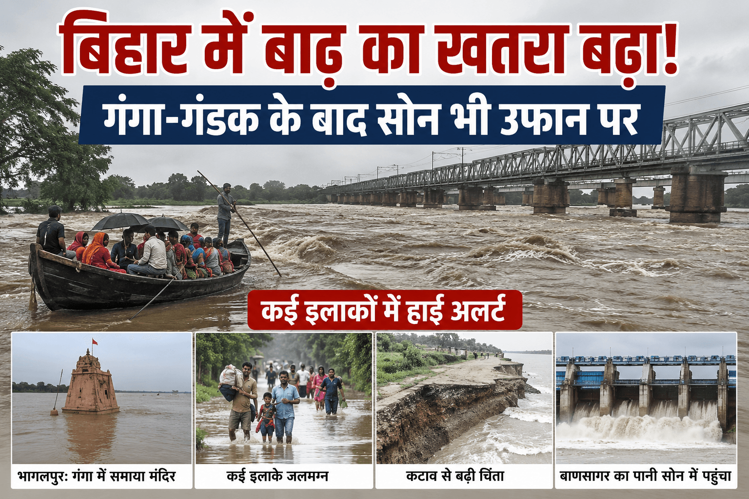 Bihar Flood Alert: बिहार में बाढ़ का खतरा बढ़ा, गंगा-गंडक के बाद सोन भी उफान पर; कई इलाकों में हाई अलर्ट